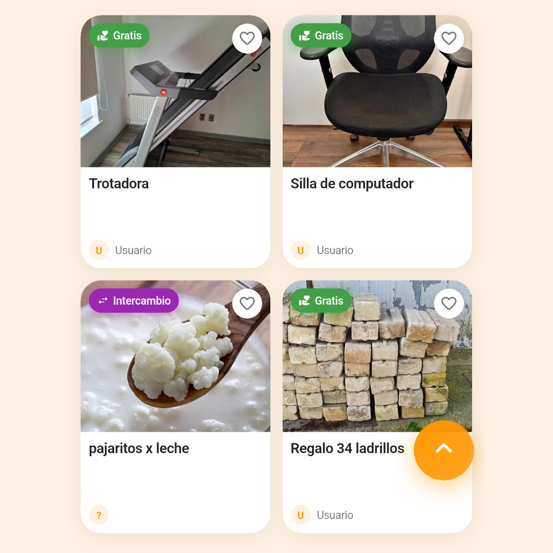 Alguien publicando un objeto en la app 4free